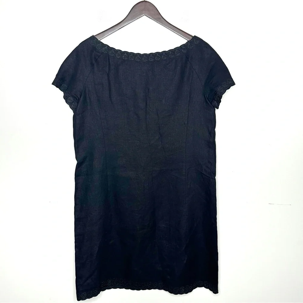 Vintage Derek Lam Linen Black Mini Dress - Picture 2 of 9